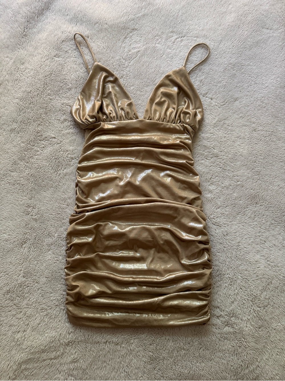 Room service gold metallic dress